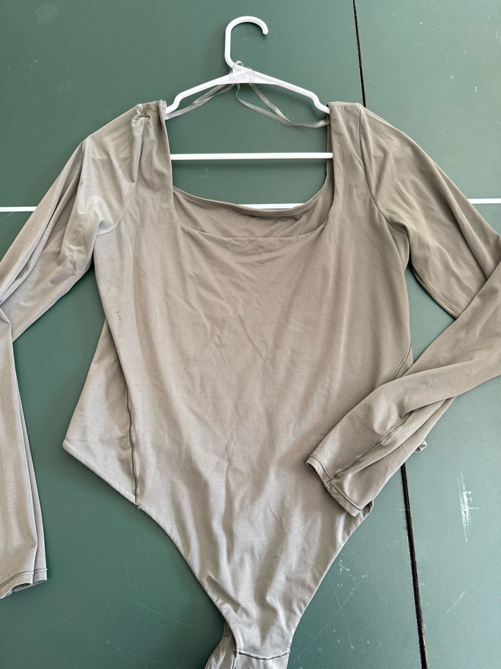 lululemon athletica Olive Green Scoop Neck Long Sleeve Top